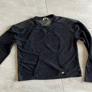 C&C California Black Terrycloth Long sleeve crew neck bell sleeve size M